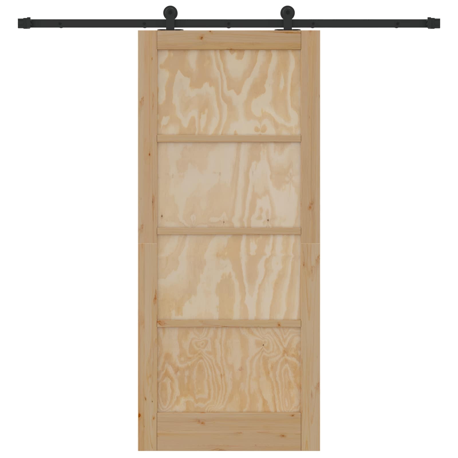 Schiebetür Natürlich und Schwarz 61 x 198,5 cm