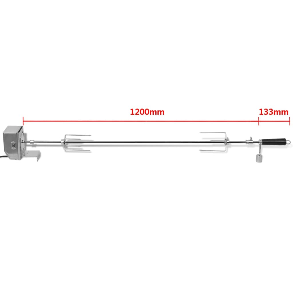 BBQ Rotisserie-Drehspieß mit professionellem Motor Stahl 900 mm