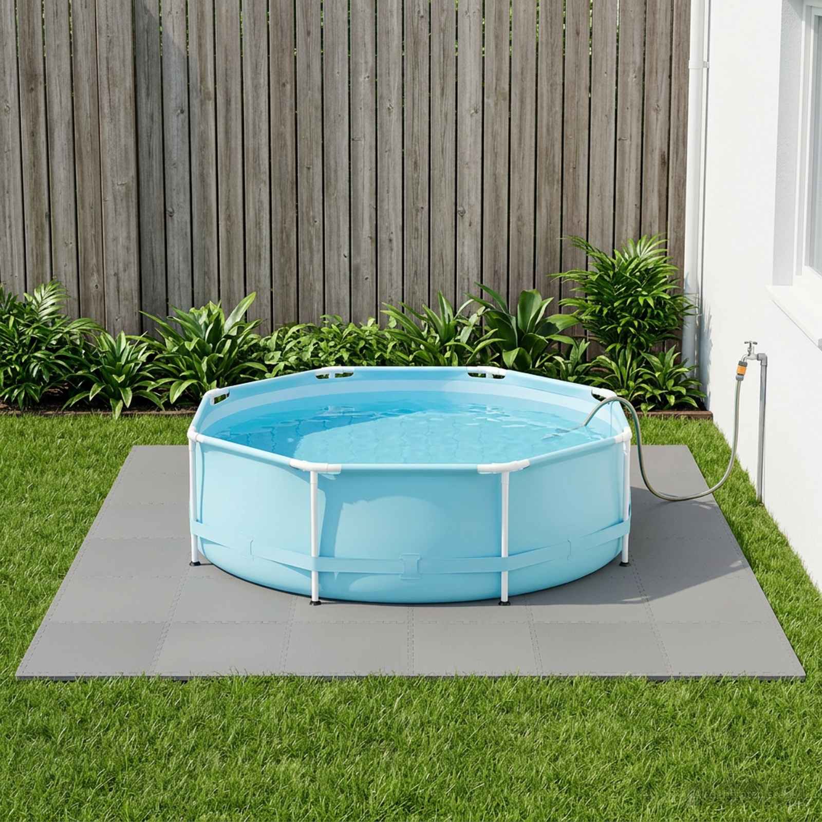 Pool Bodenteppich 6 pcs Schwarz 2,16 ㎡ EVA-Schaum