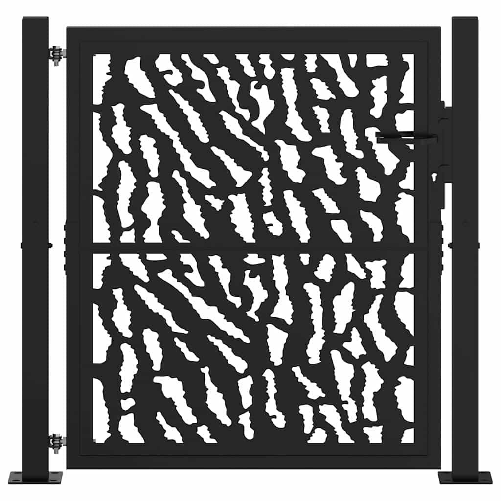 Gartentor Schwarz 100x100 cm Stahl Lichtdesign