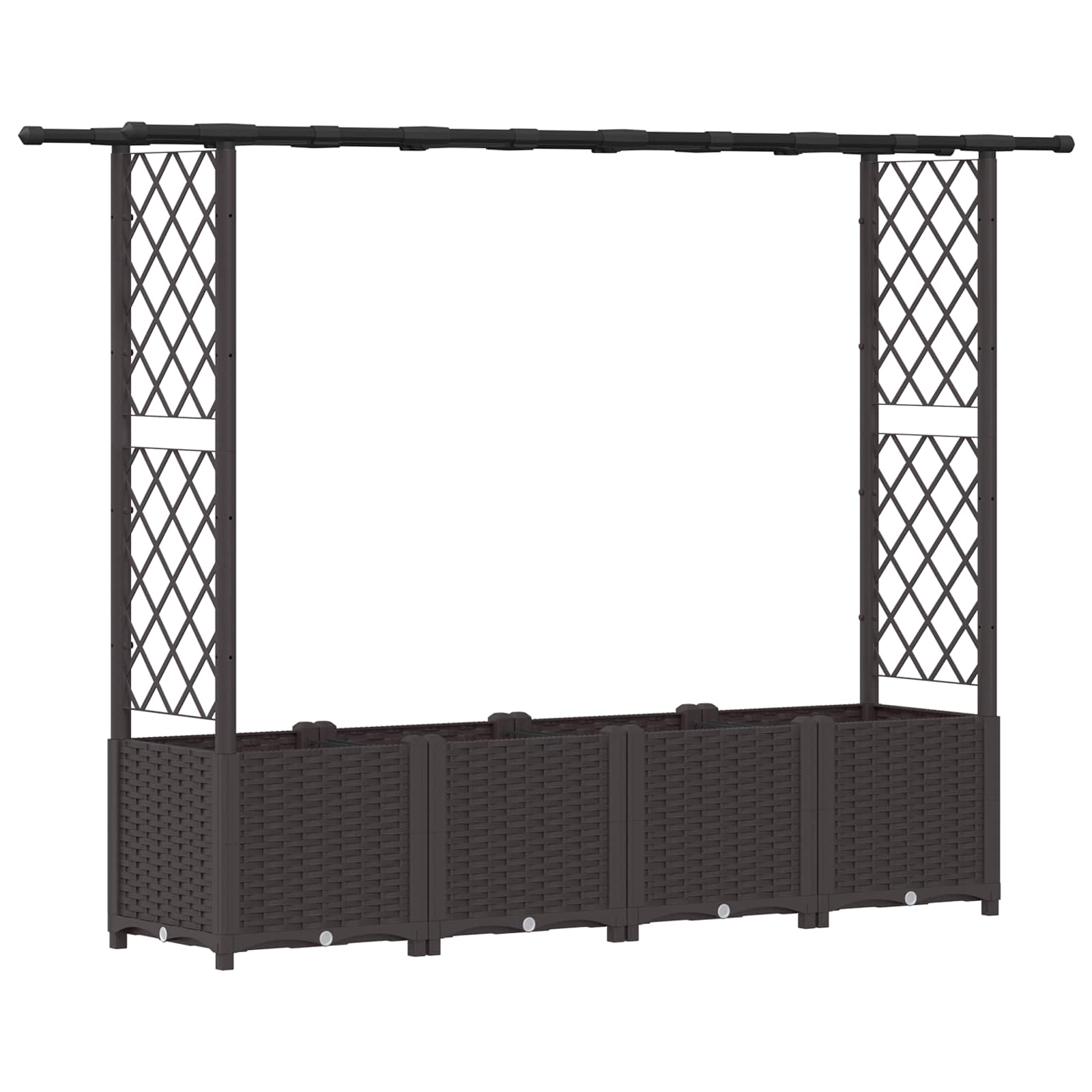 Hochbeet mit Rankgitter und Dach Braun 124 x 40 x 123 cm PP