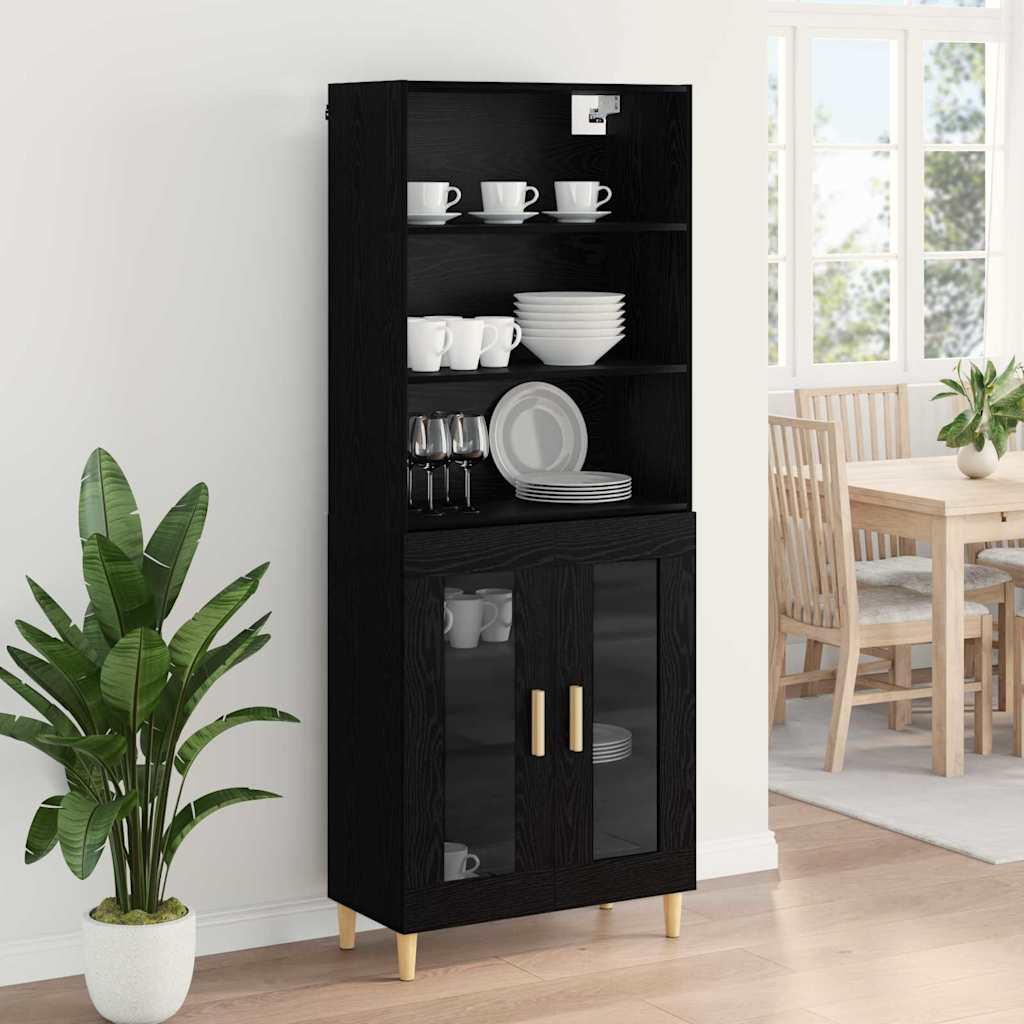 Highboard Altholz 69,5 x 32,5 x 180 cm Holzwerkstoff
