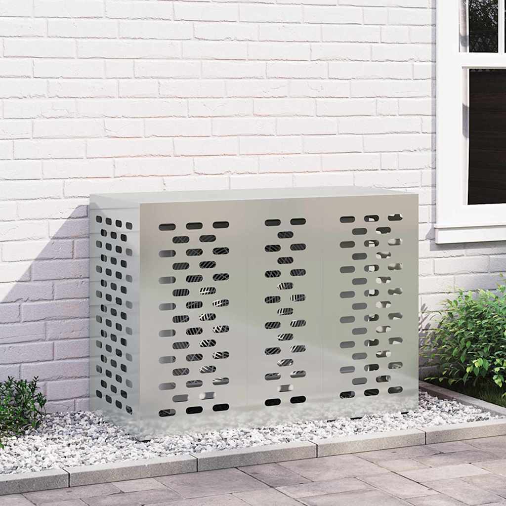 Klimaanlagenabdeckung Schwarz 90 x 40 x 60 cm Stahl