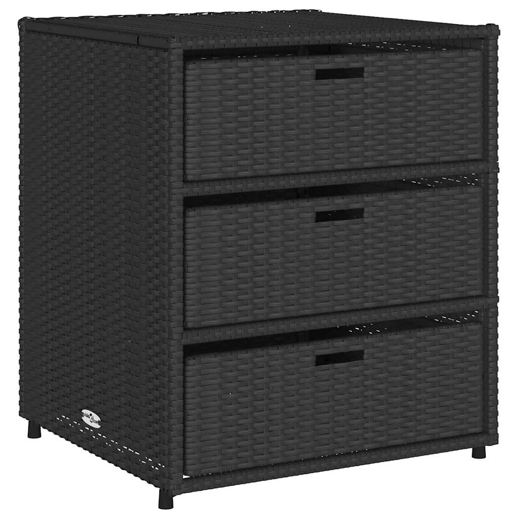 Gartenschrank Schwarz 55x59x80 cm Poly Rattan