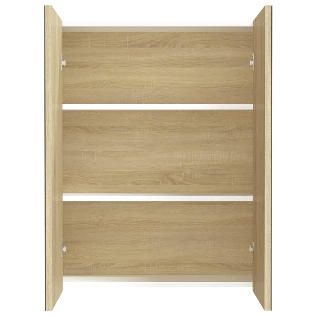 Bad-Spiegelschrank 60x15x75 cm MDF Glänzendes Schwarz