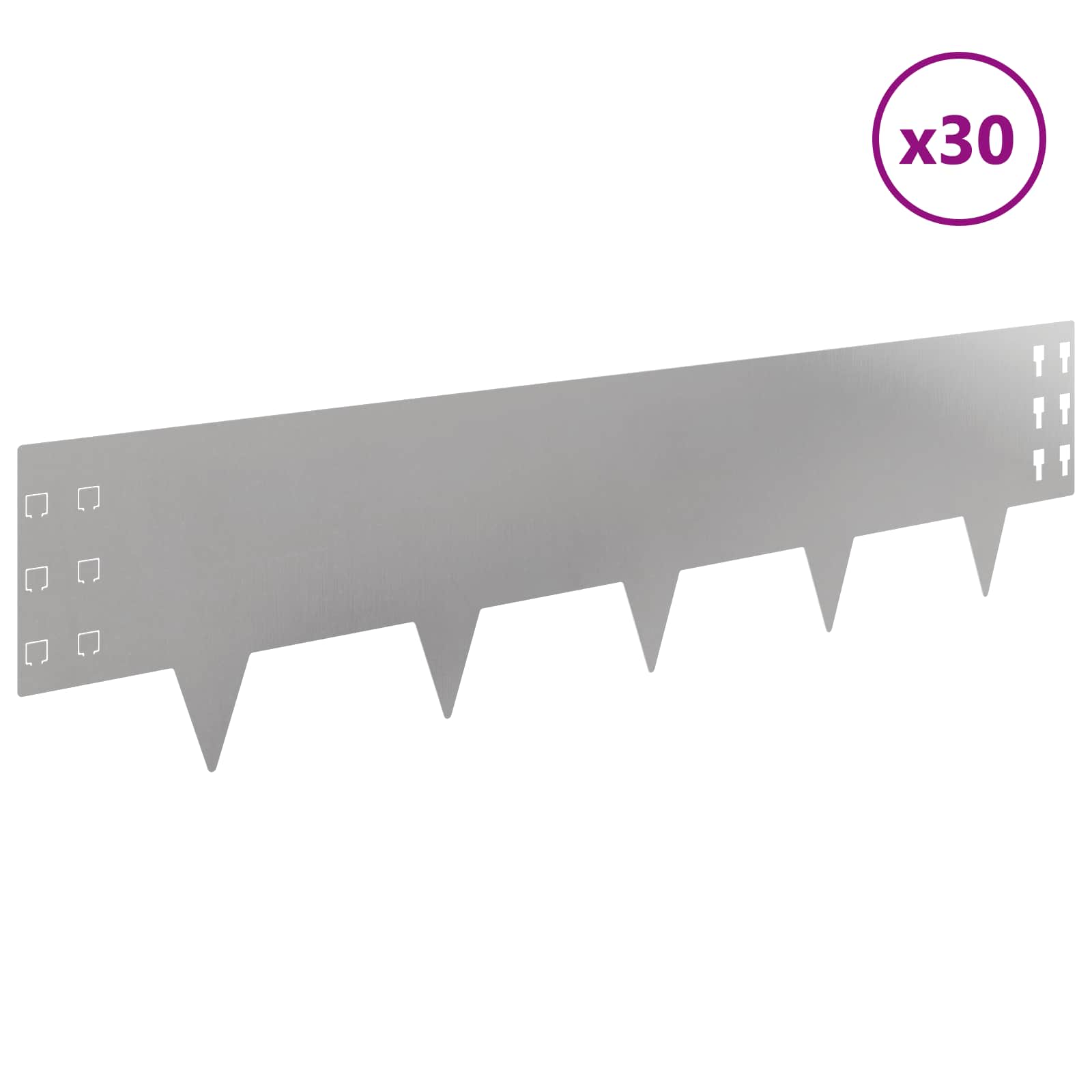 Raseneinfassung 10 pcs 100 x 12 cm Stahl Schwarz