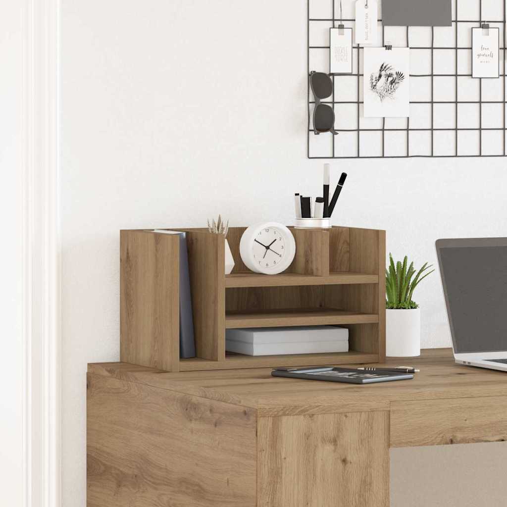 Schreibtisch-Organizer Weiß 44,5x24x25 cm Holzwerkstoff