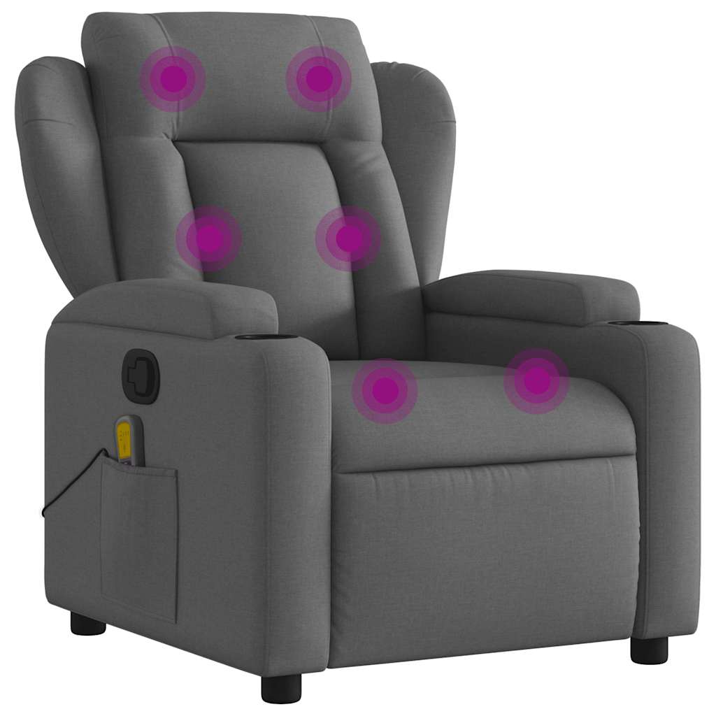 Massage-Relaxsessel, hellgrauer Stoff