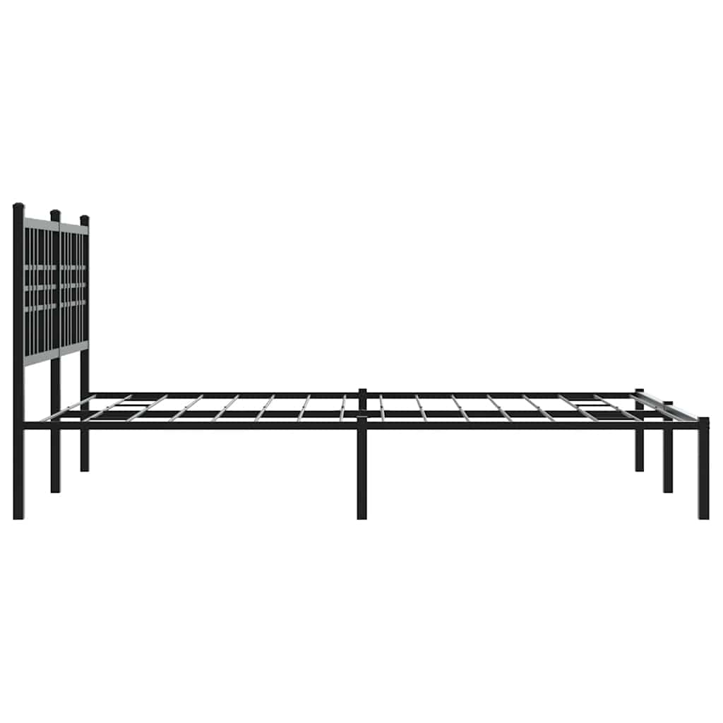 Bettgestell mit Kopf- und Fußteil Metall Schwarz 90x200 cm