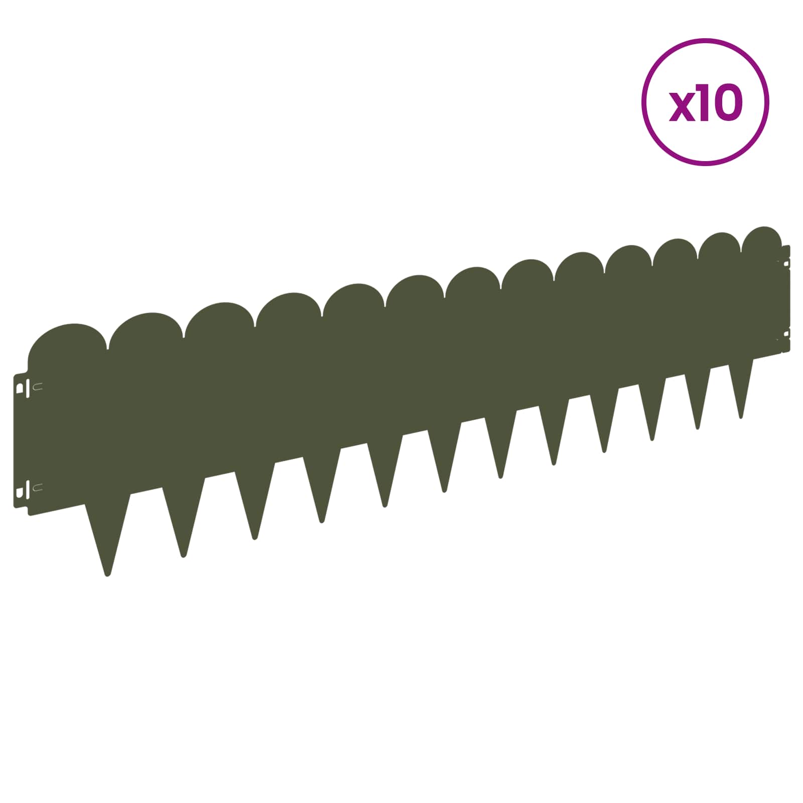 Raseneinfassung 10 pcs 103 x 15 cm Stahl Schwarz