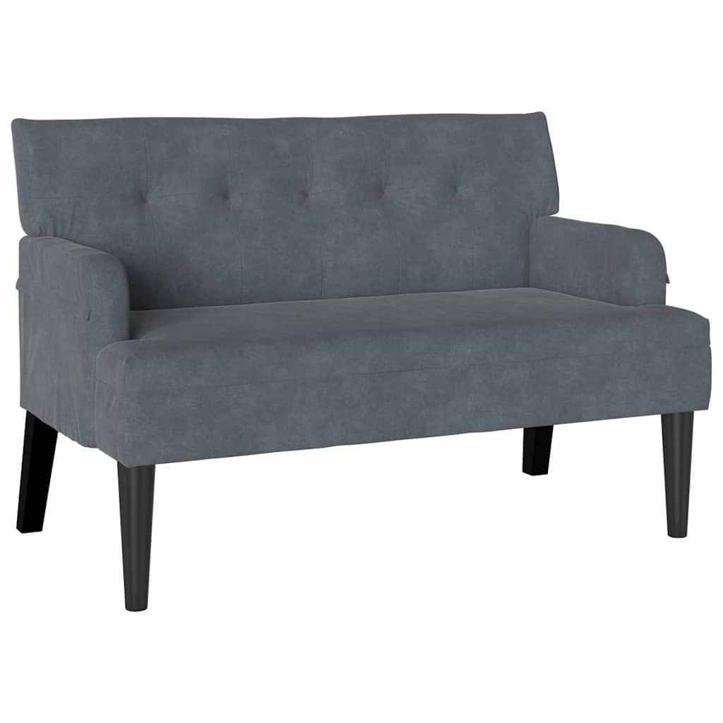 Chesterfield Bank Hellgrau 112 x 65,5 x 75 cm Samt