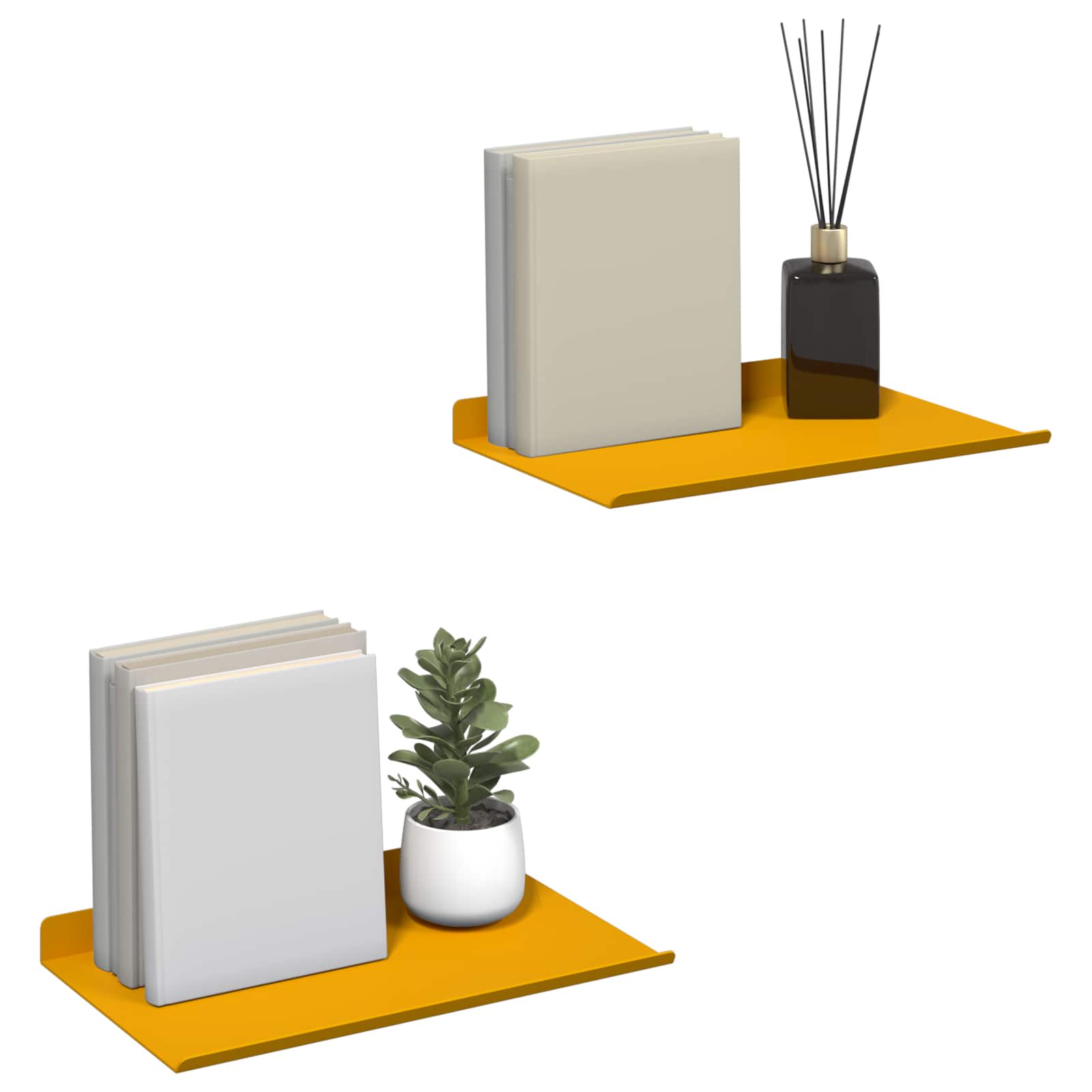 Schwebendes Regal 3 pcs Schwarz 40 x 9 x 2,5 cm Stahl