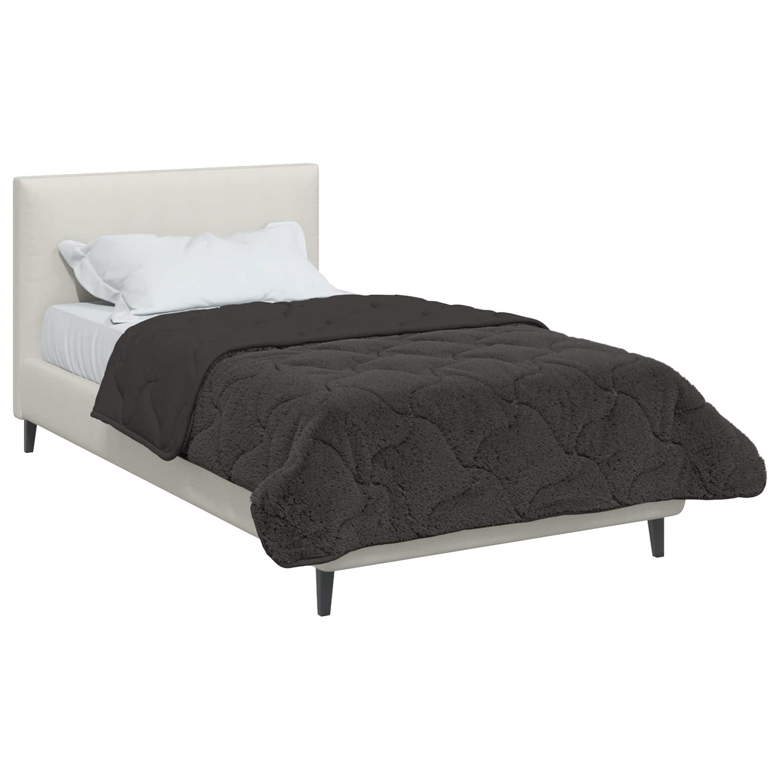 Sommerdecke Anthrazit 135 x 200 cm Mikrofaser und Teddy-Fleece
