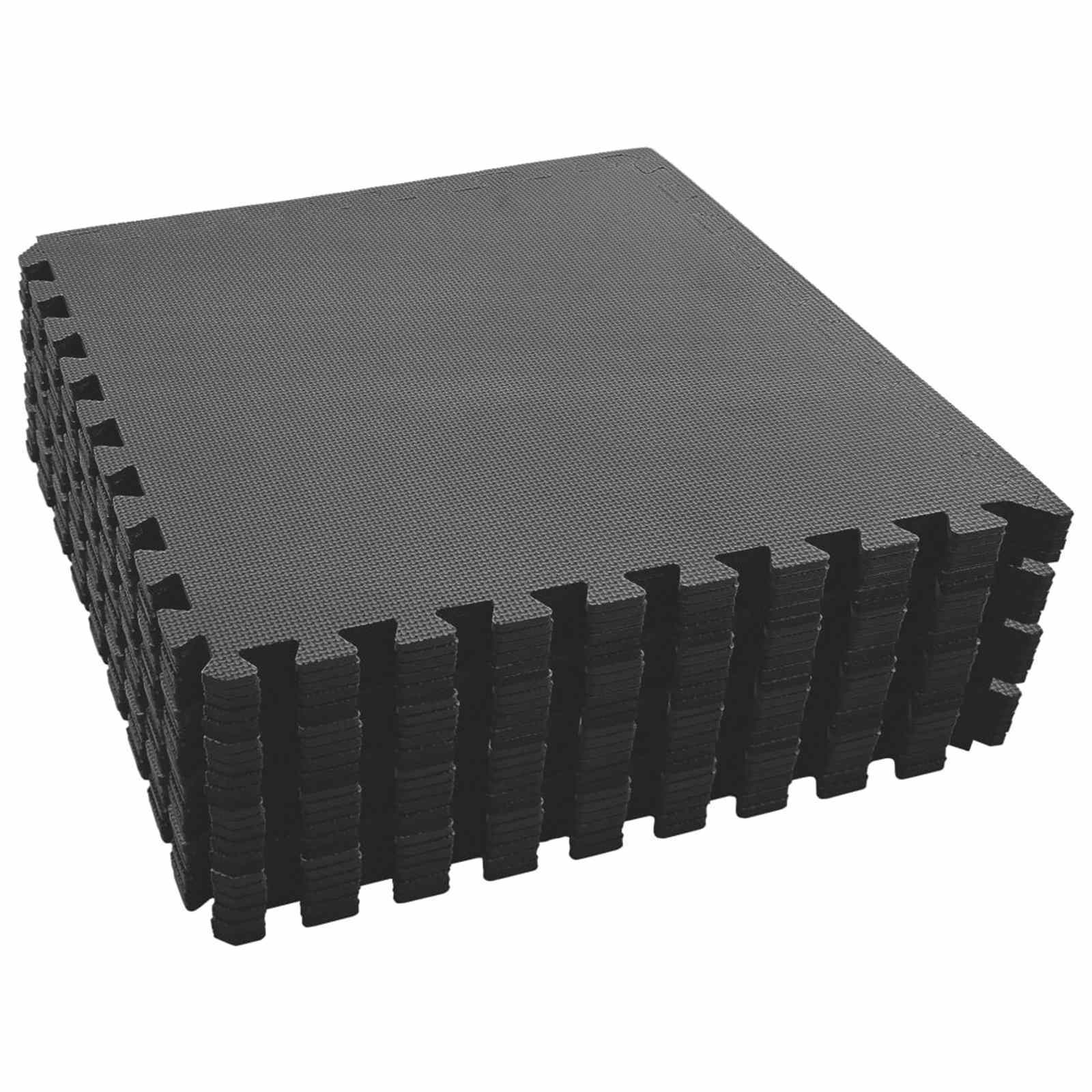 Pool Bodenteppich 6 pcs Schwarz 2,16 ㎡ EVA-Schaum