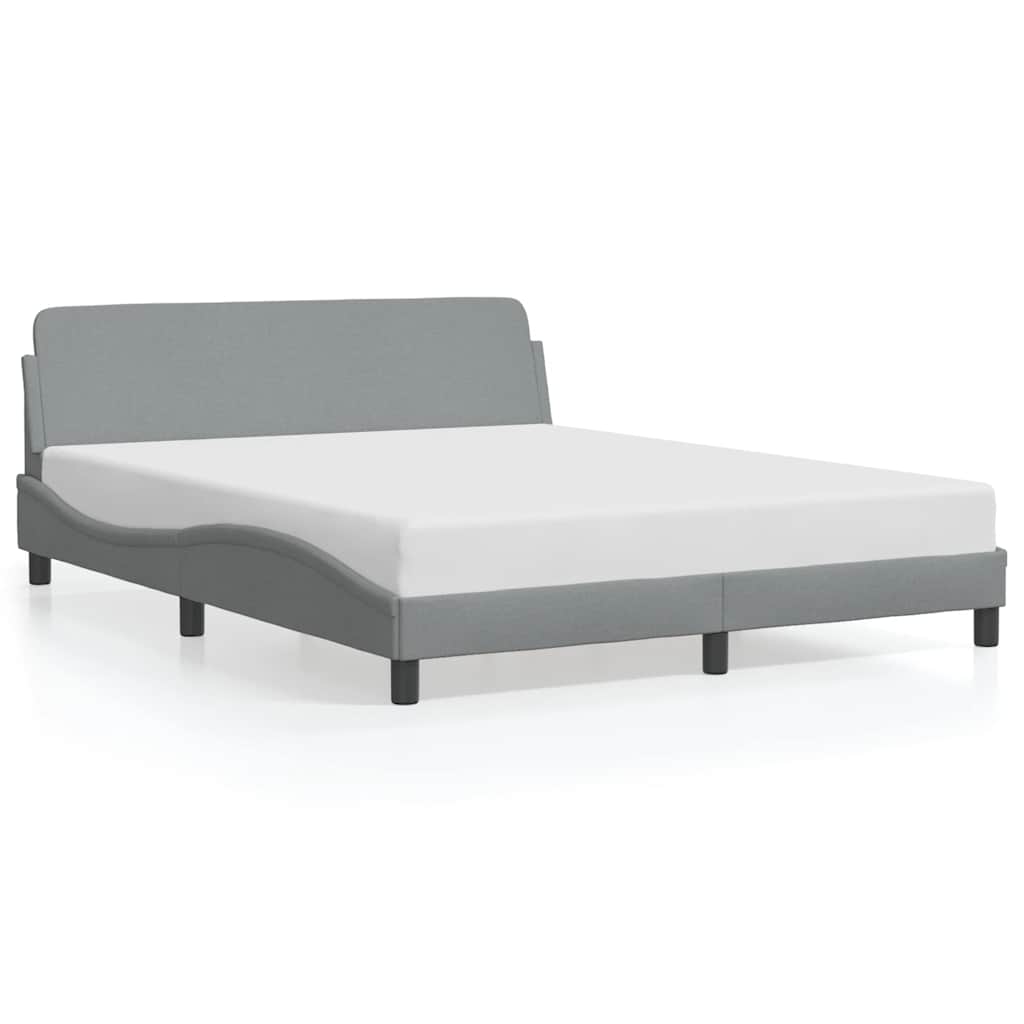 Bettgestell "Dover" Hellgrau 100x190 cm Stoff