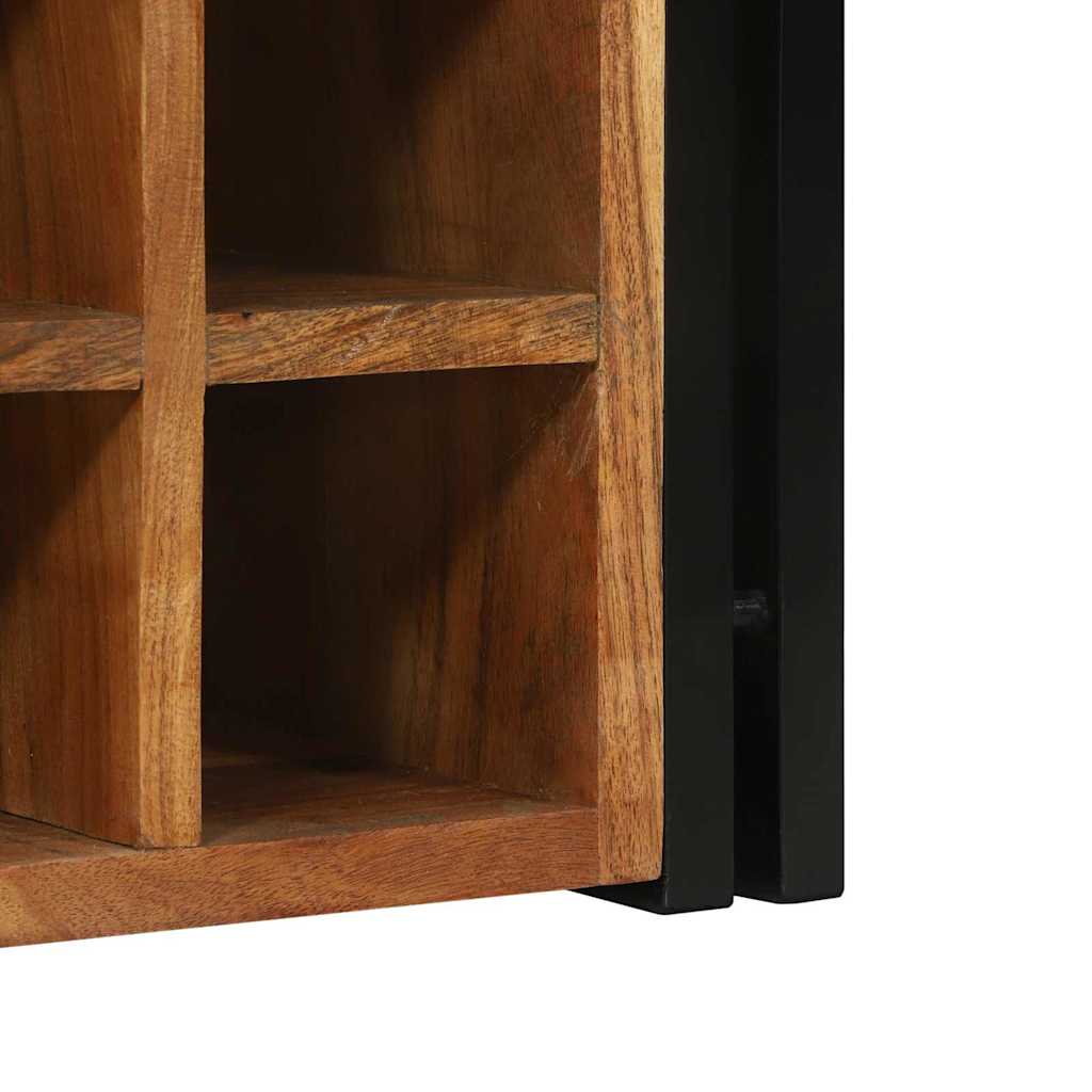 Weinregal Braun und Schwarz 35 x 35 x 39 cm Massivholz Mango