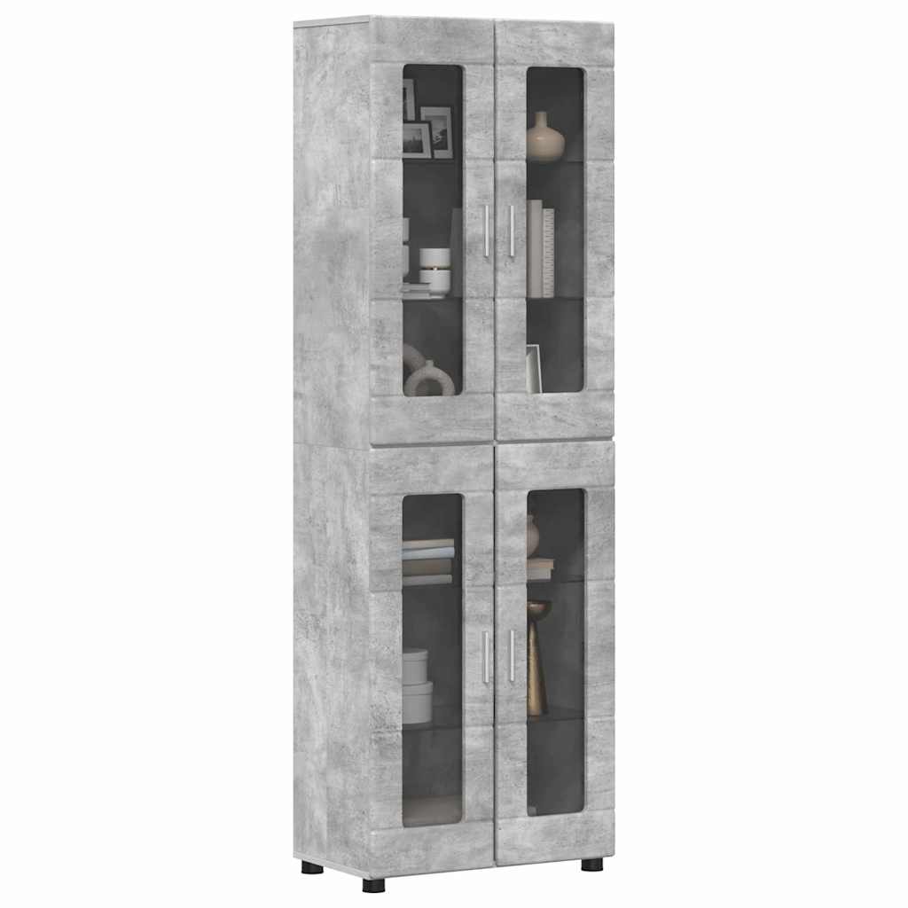 Highboard mit Regal FLORIN Weiß 60 x 35 x 182 cm Holzwerkstoff
