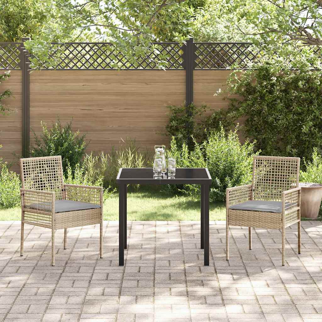 Gartenstuhl 2 pcs Schwarz 55 x 53 x 85 cm Poly-Rattan