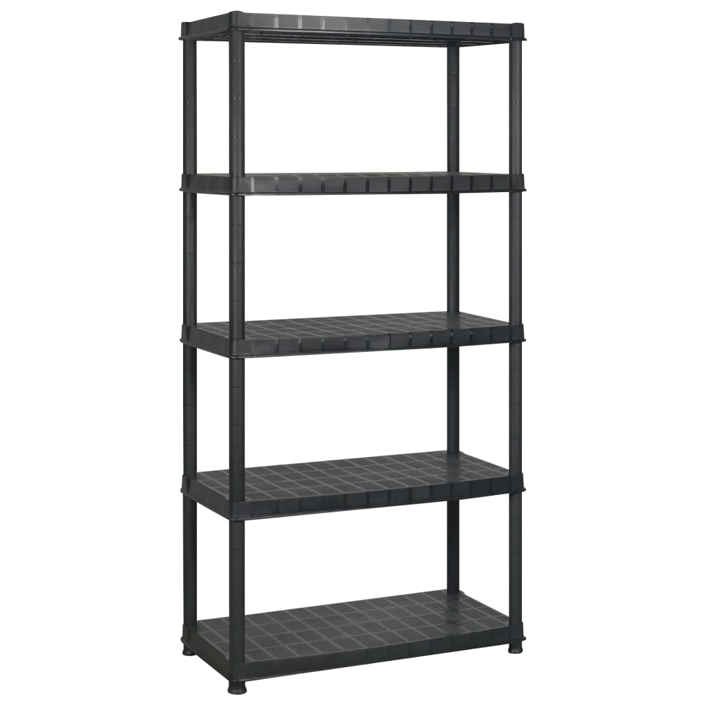 Lagerregal 4-Tier Schwarz 61x30,5x130 cm Kunststoff