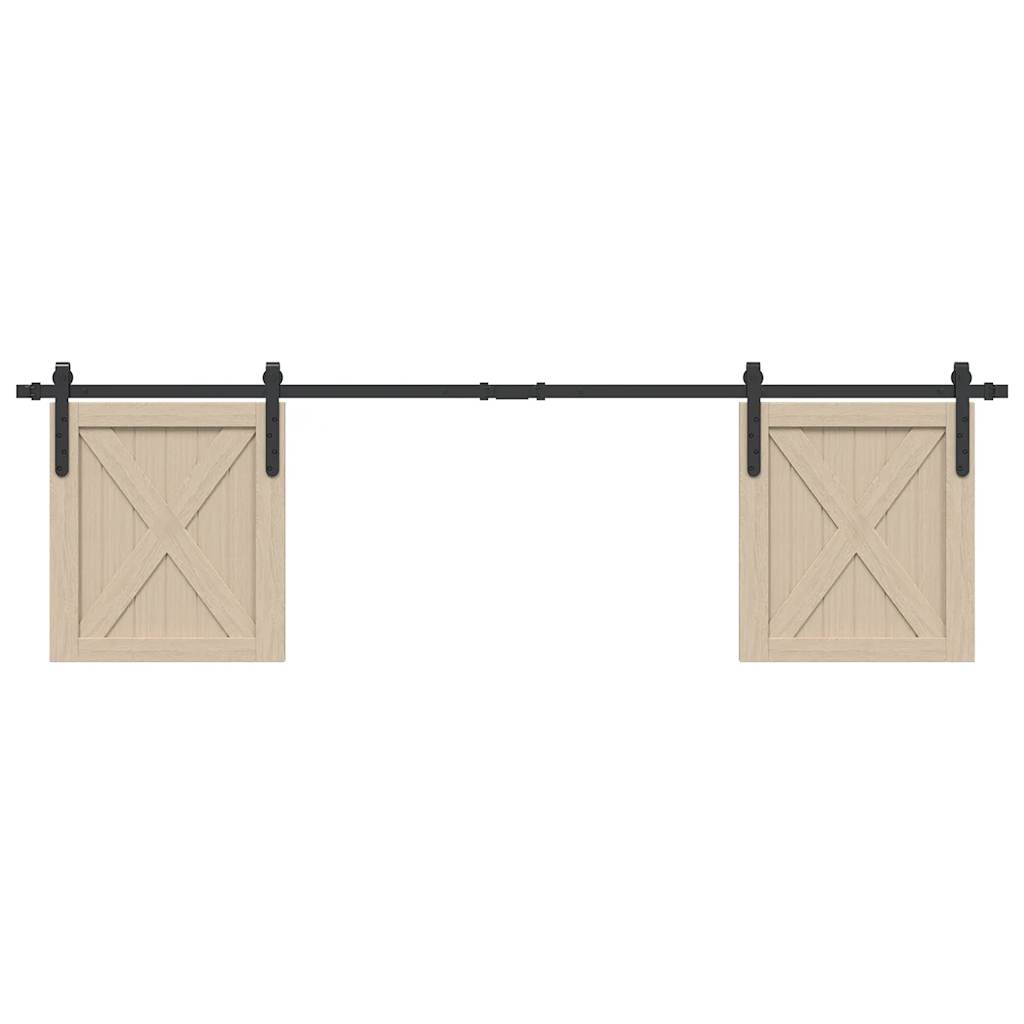 Schiebetürbeschlag Set für Schranktüren 91 cm Karbonstahl
