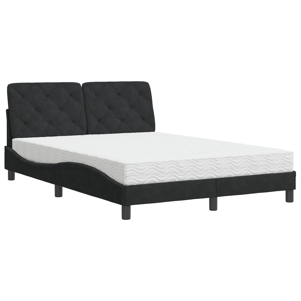 Bett mit Matratze Hellgrau 80x200 cm Samt