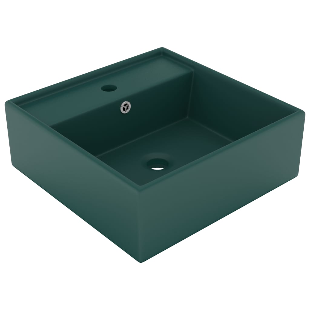 Luxus-Waschbecken Überlauf Quadratisch Matt Weiß 41x41 cm