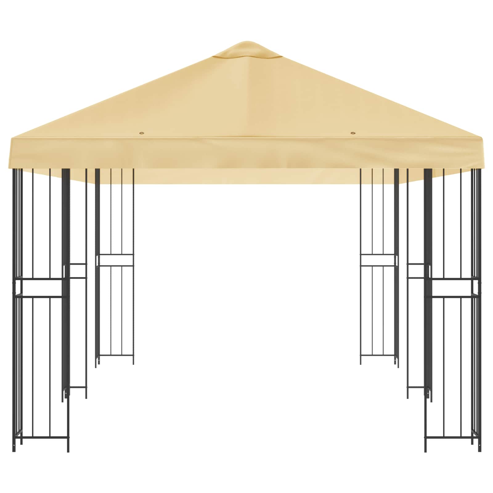 Pavillon mit Seitenwänden 6 x 3 m Beige Polyester und Stahl 190