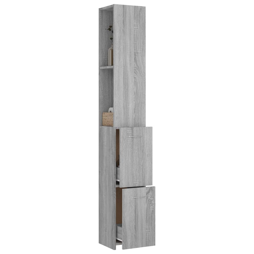 Badschrank Weiß 25x26,5x170 cm Holzwerkstoff