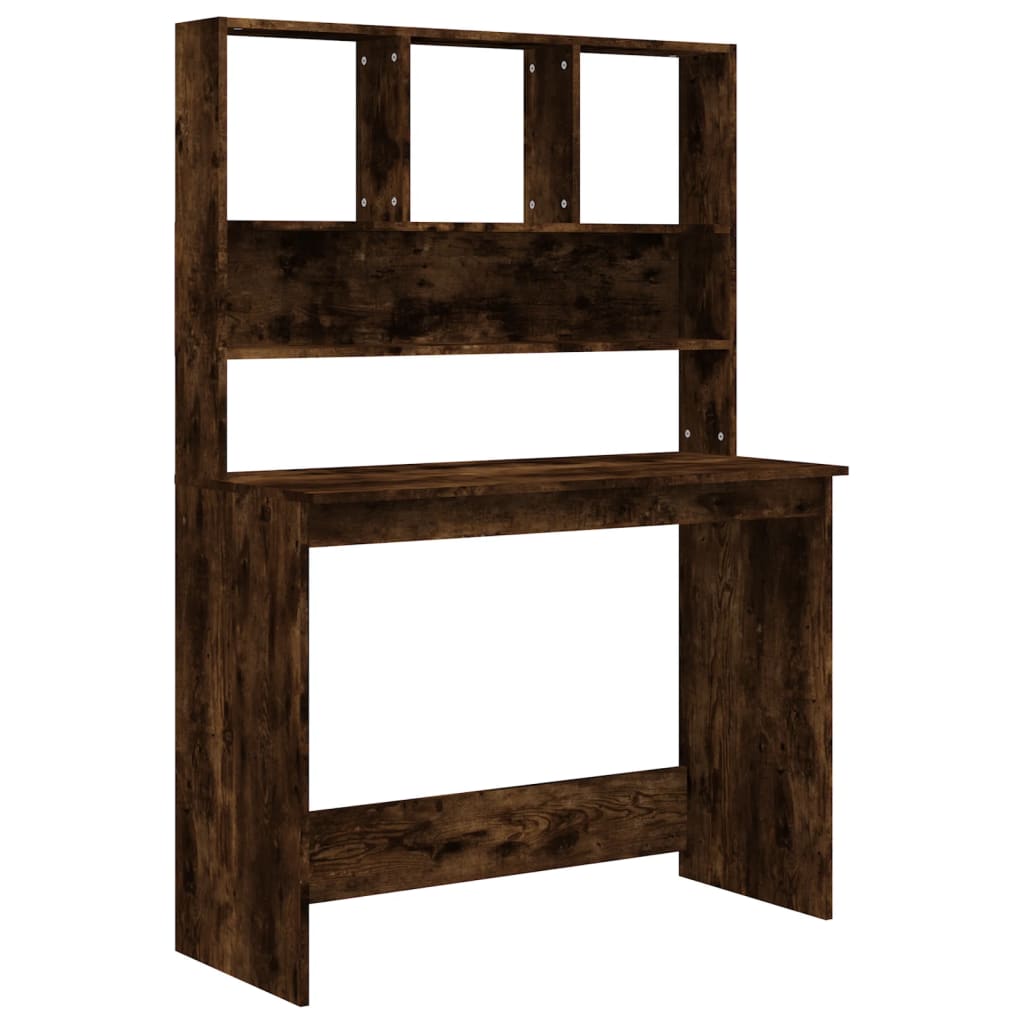 Schreibtisch mit Regal Weiß 102x45x148 cm Holzwerkstoff