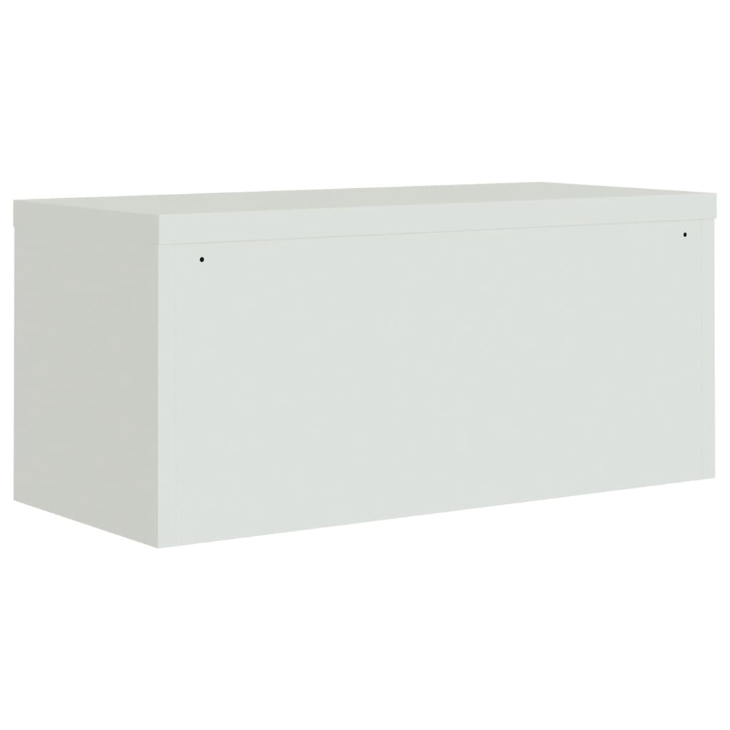 Aktenschrank mit 2 Türen Grau 90 cm Stahl