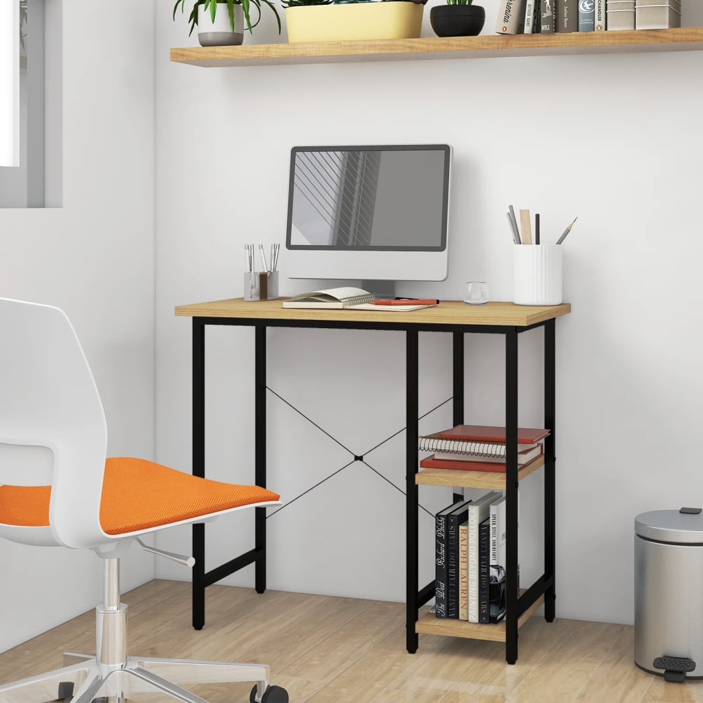 Computertisch Weiß 80x40x72 cm MDF und Metall