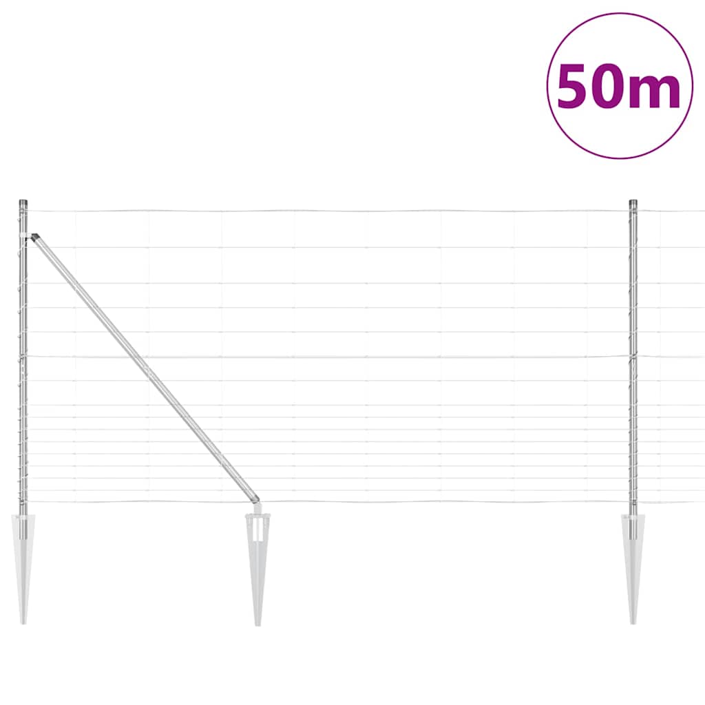Ground Fix Geschweißter Drahtzaun 25 x 0,8 m Silber Netz