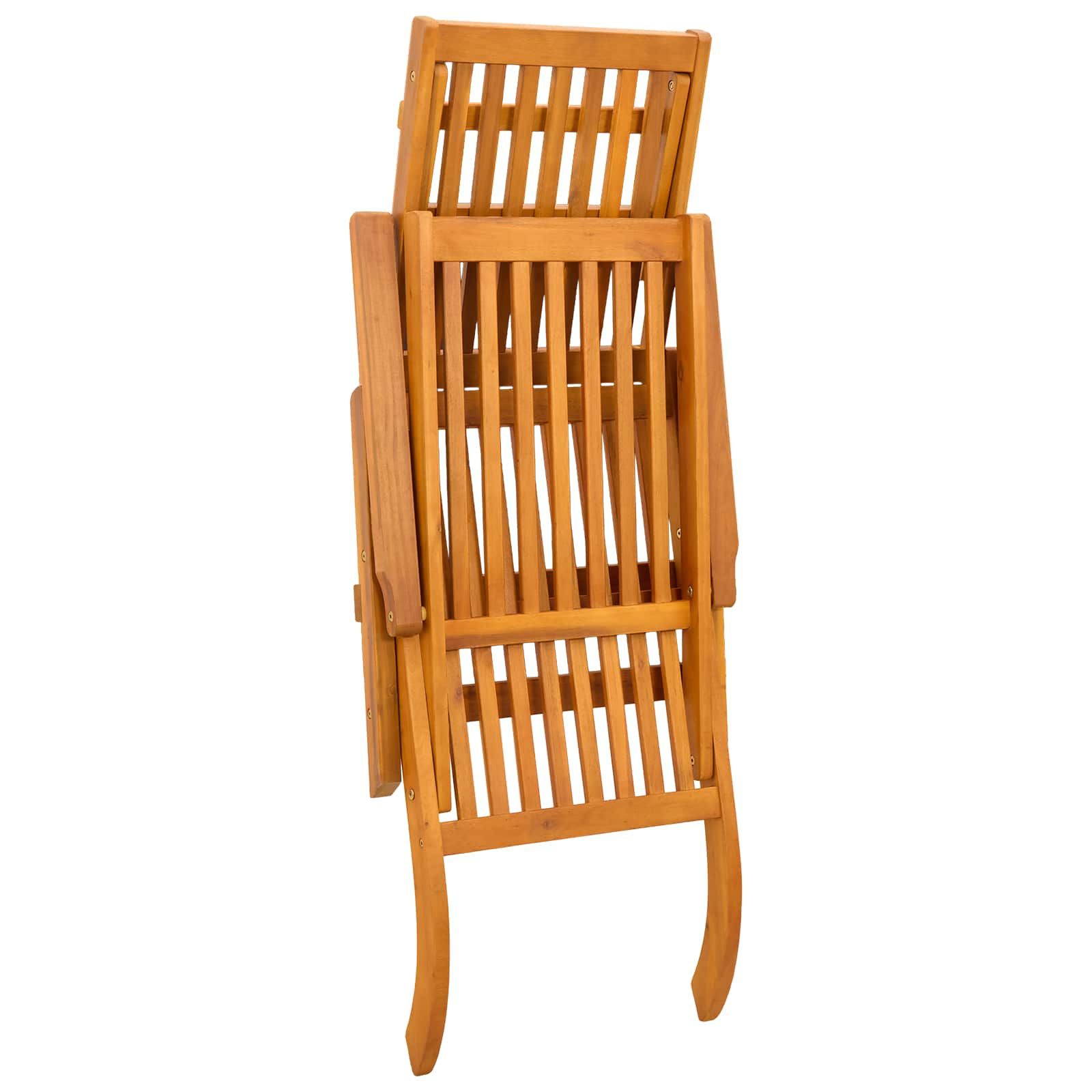 Gartenliege mit Fußteil und Tisch Massivholz Akazie