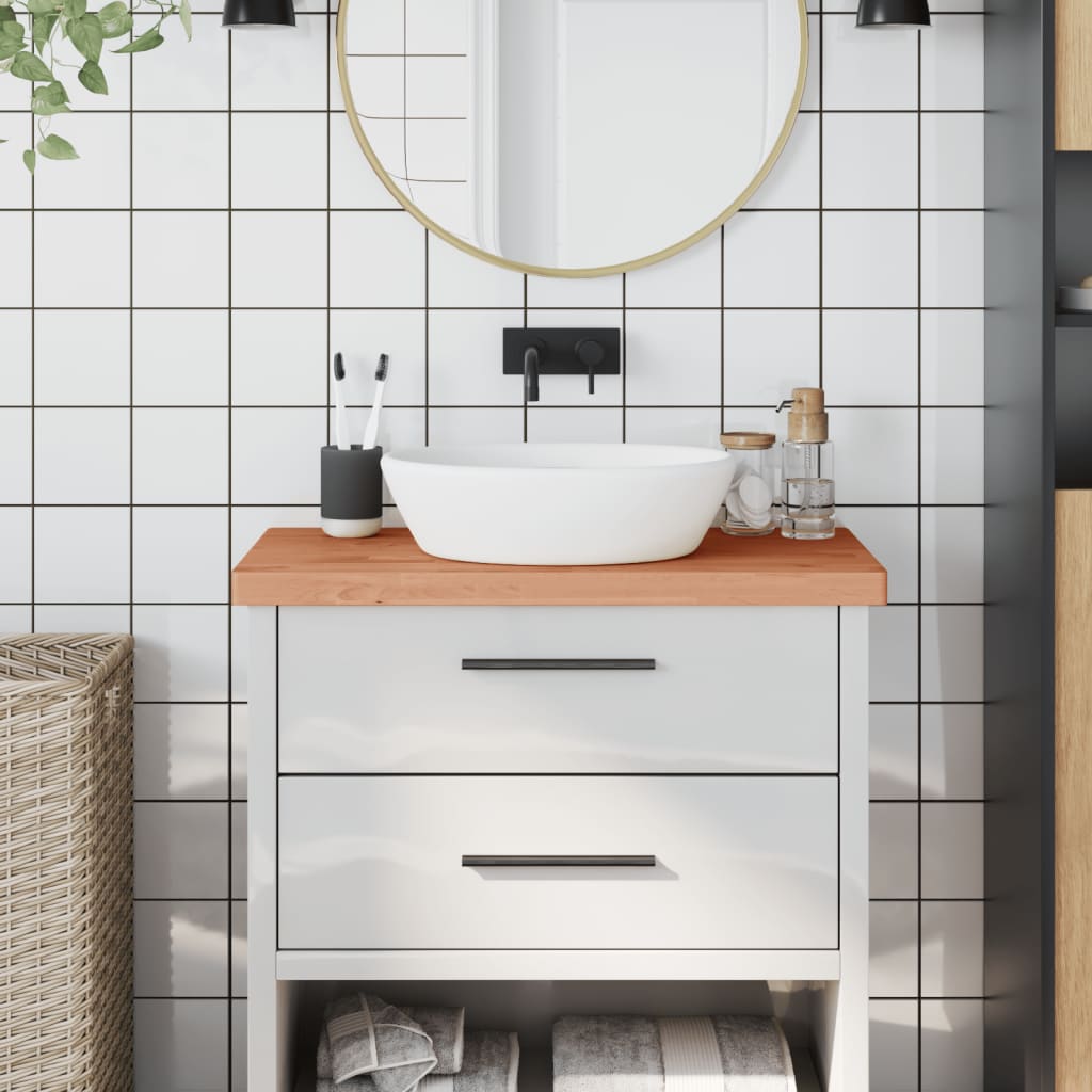 Waschtischplatte 80x40x1,5 cm Massivholz Buche