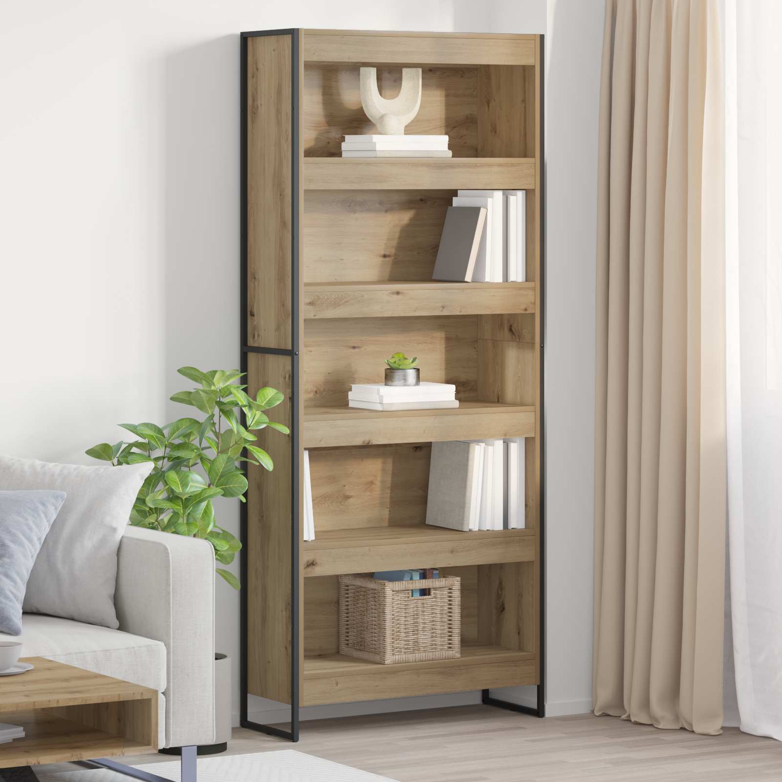 Bücherregal 2 pcs Schwarz Eichen-Optik 60 x 30 x 189,5 cm