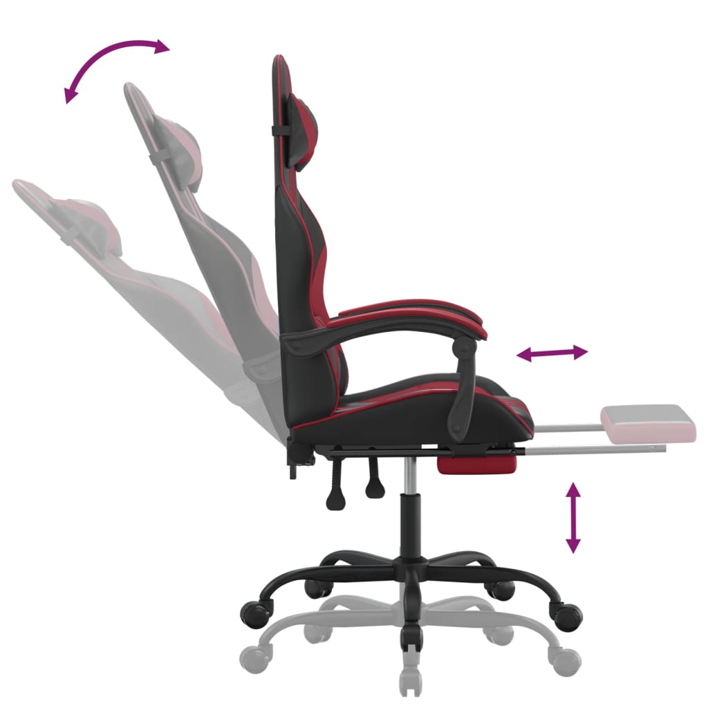 Gaming-Stuhl Drehbar Schwarz und Blau Kunstleder