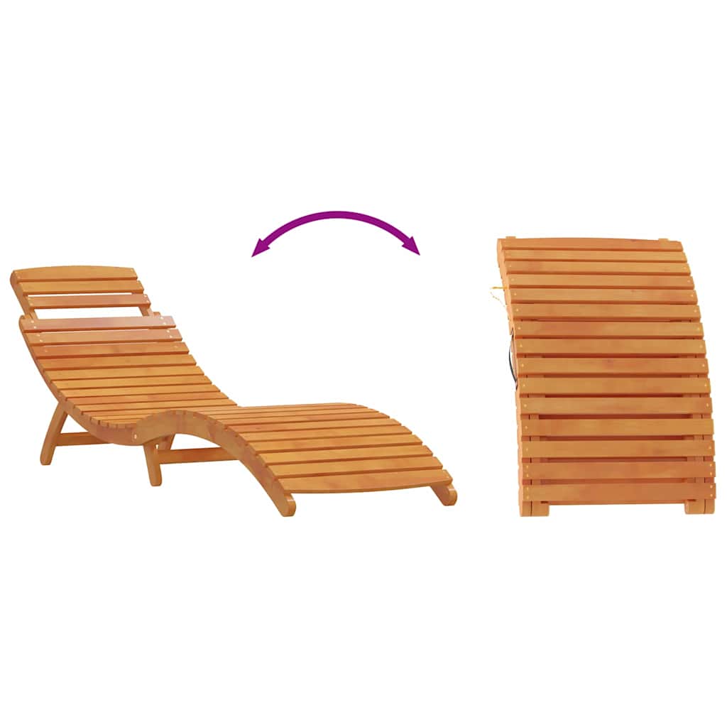 Sonnenliege 2 pcs Braun 55 x 184 x 64cm Massivholz Akazie
