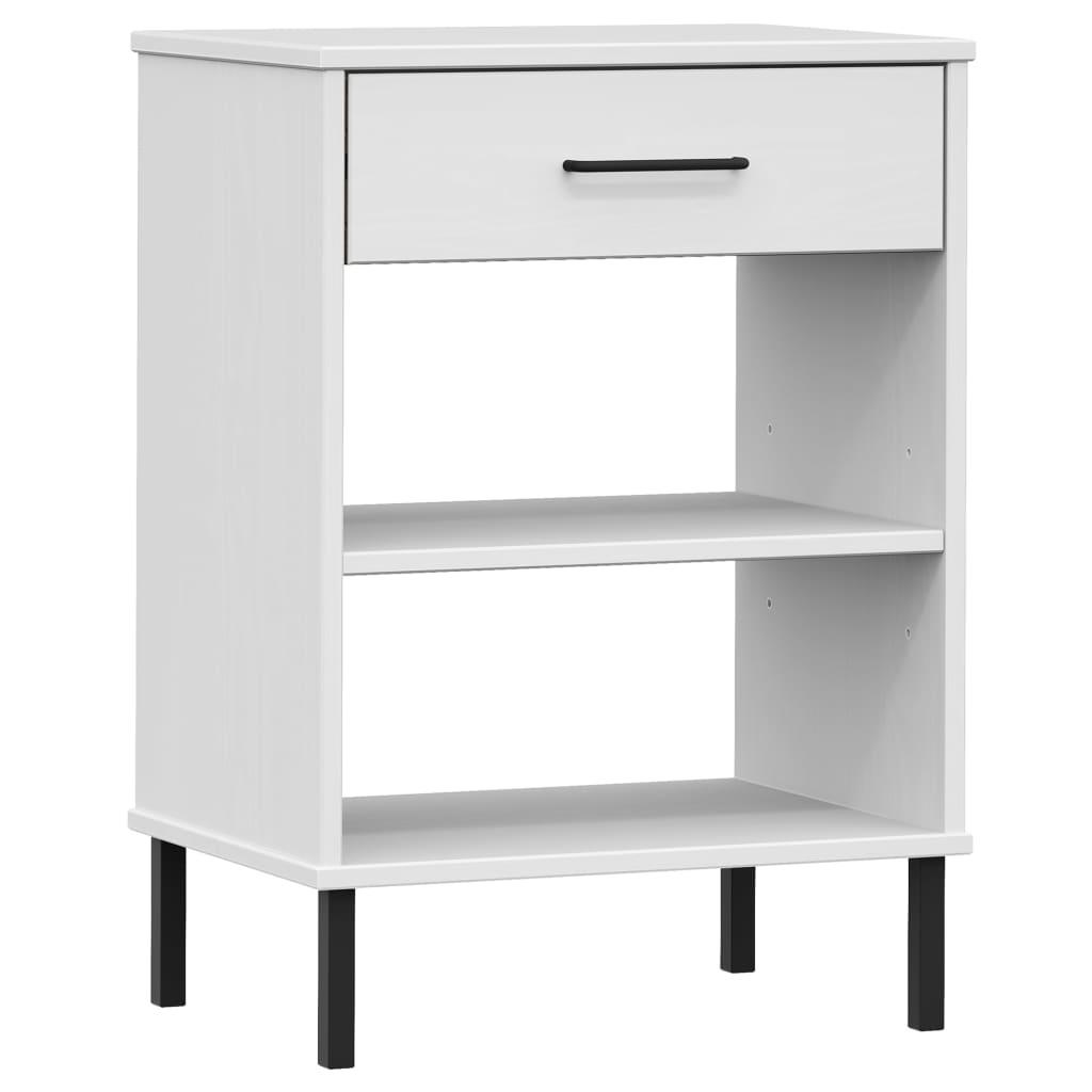 Konsolenschrank OSLO mit Metallbeinen Braun Massivholz Kiefer