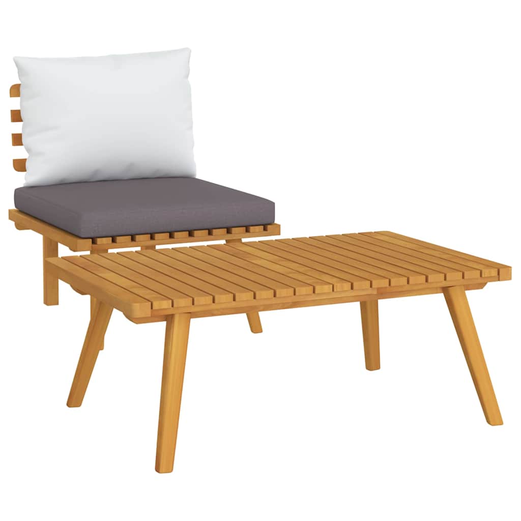 2-Sitzer-Gartensofa mit Kissen Massivholz Akazie