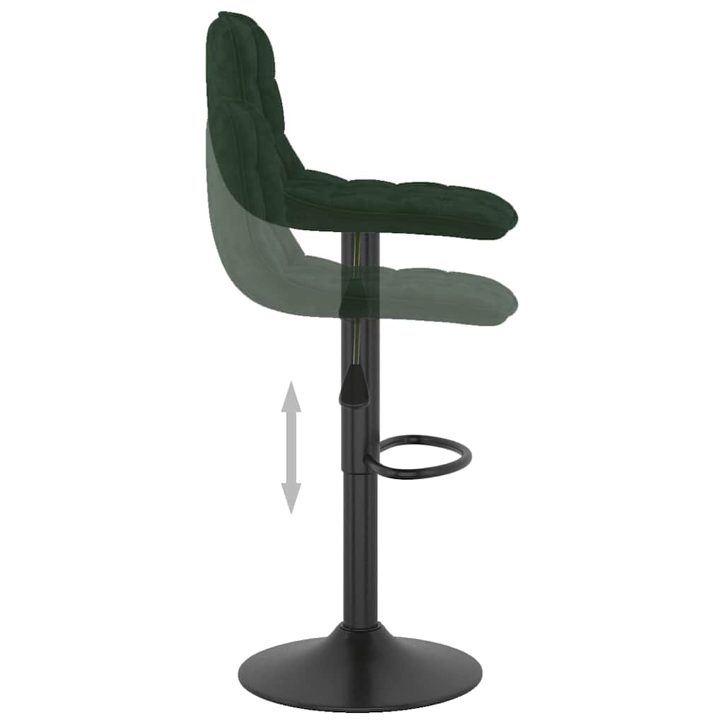 Barhocker 2 Stk. Hellgrün Samt