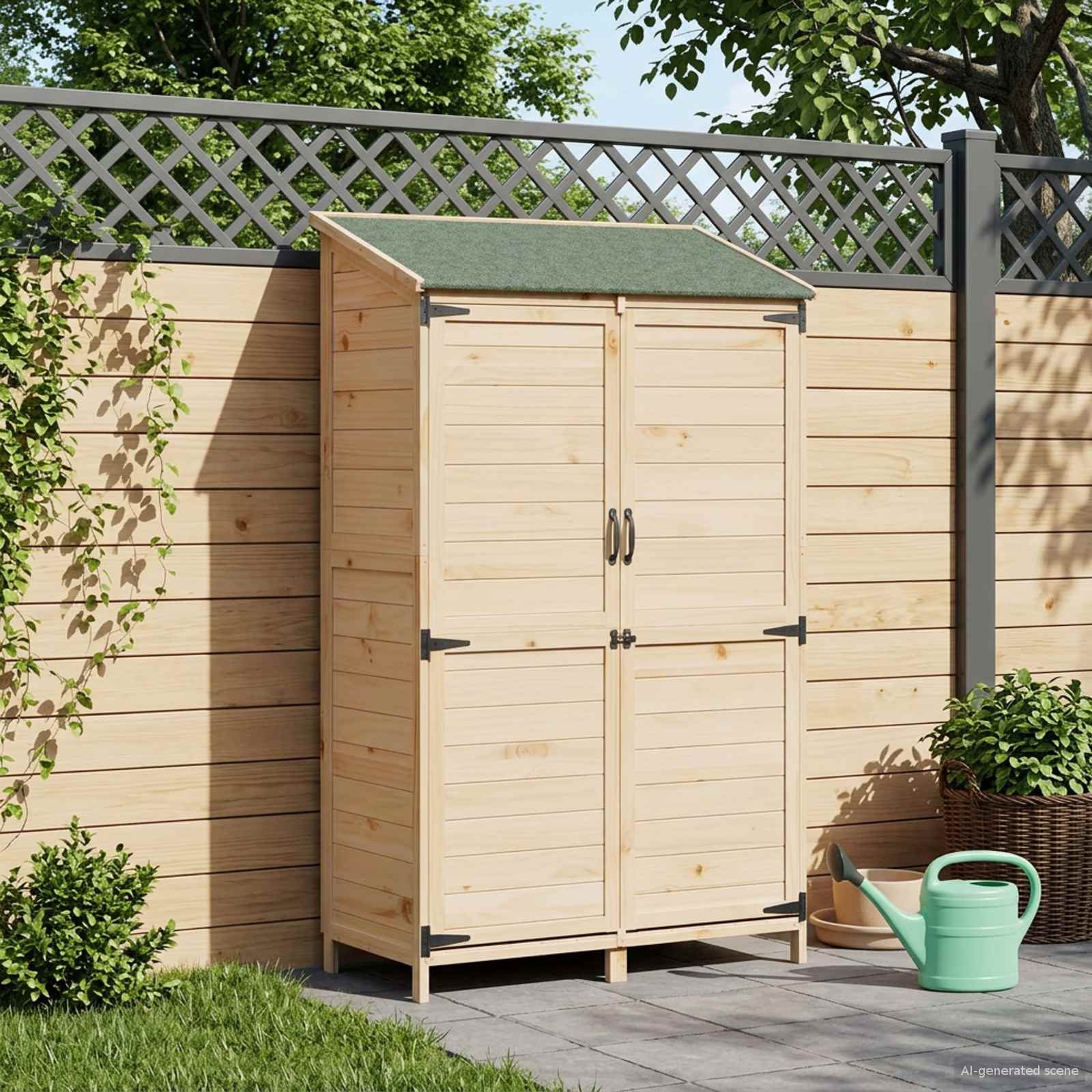 Gartenschuppen Natur 59 x 56 x 113,5 cm Massivholz aus Fichte