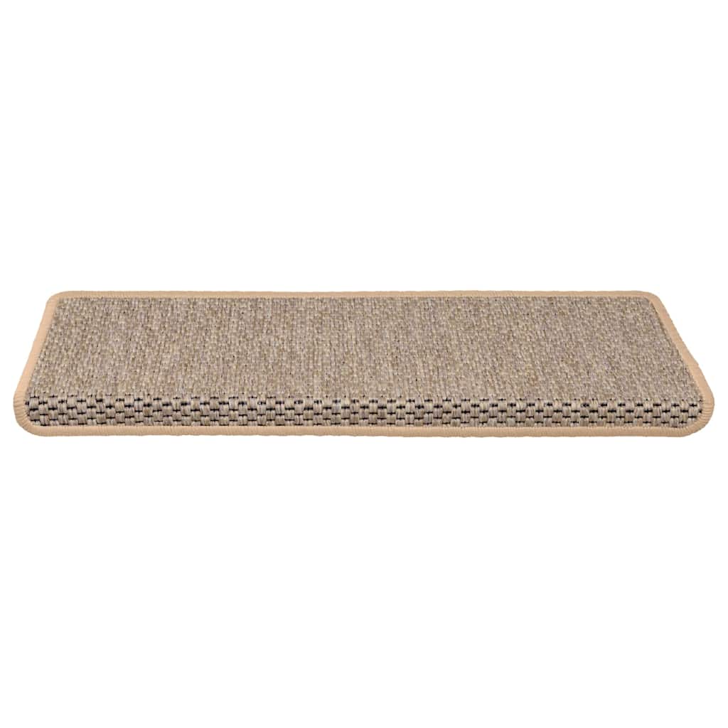 Treppenmatten Selbstklebend Sisal-Look 15 Stk. 65x21x4 Platina