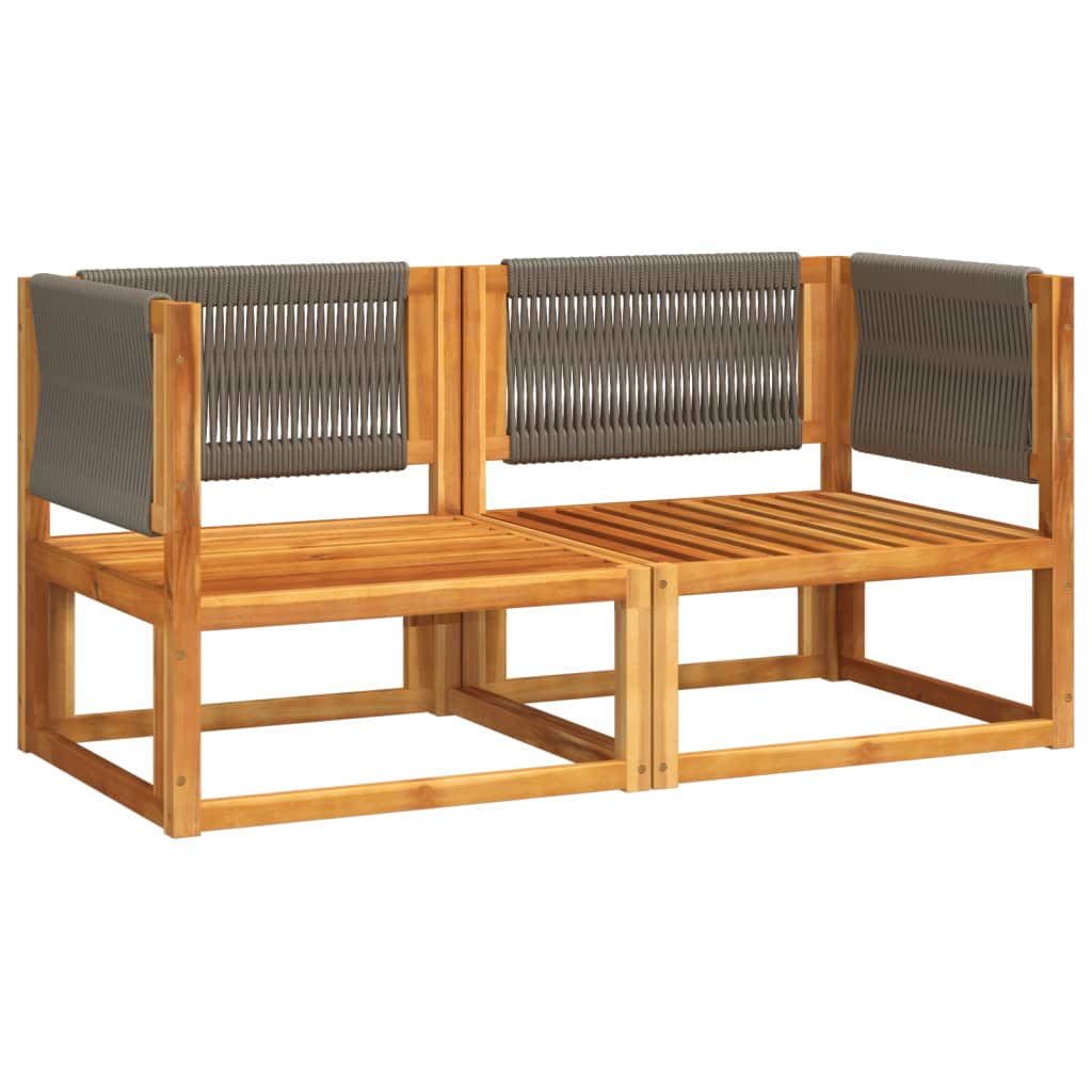 6-tlg. Gartensofa-Set mit Kissen Holz Akazie & Seil