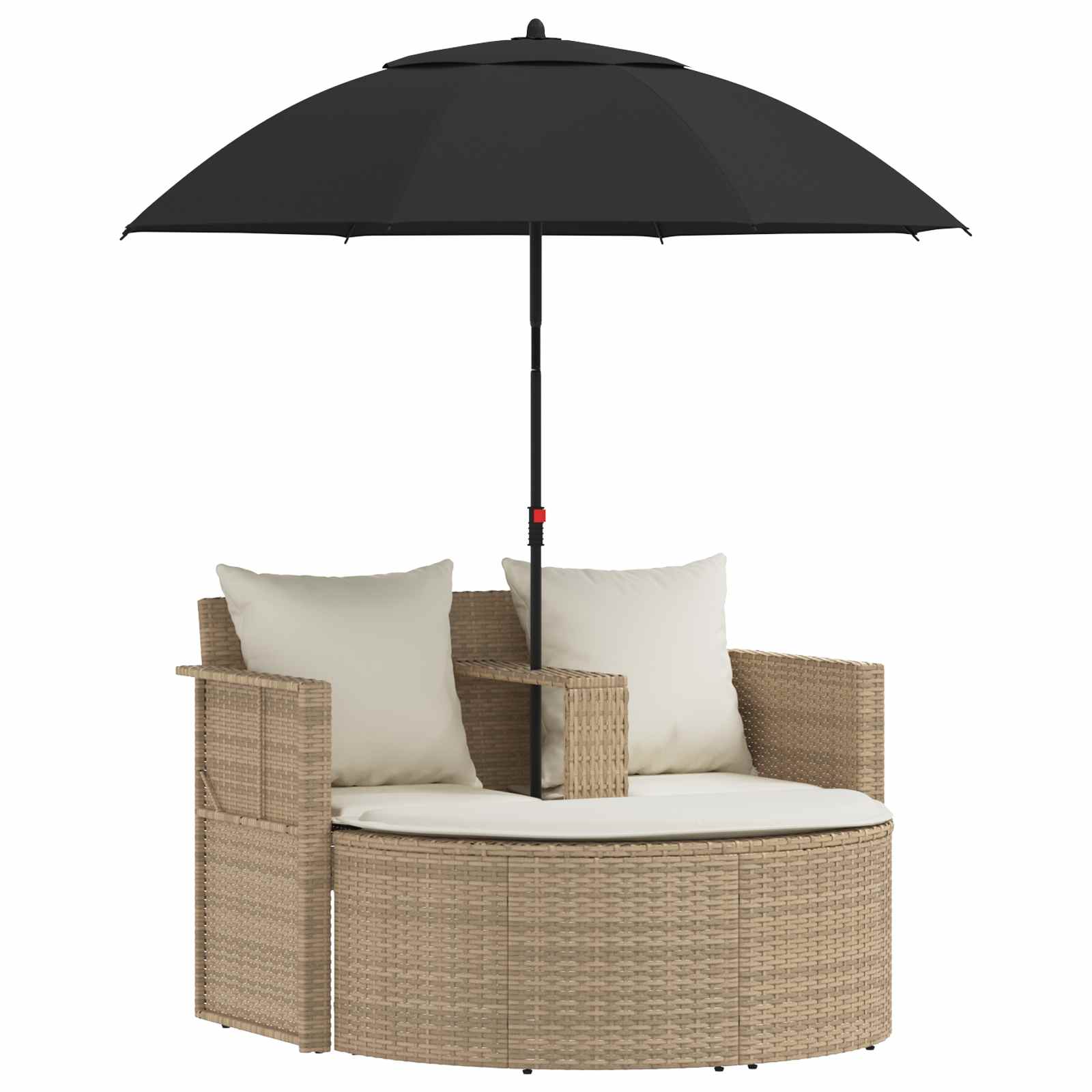 Garten-Sofa mit Kissen 8 pcs Beige und Hellgrau Poly-Rattan