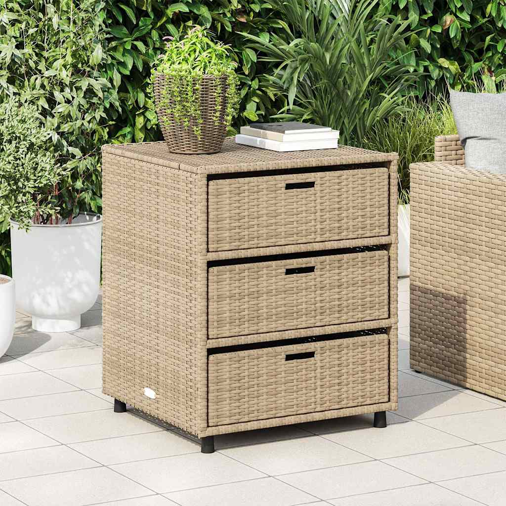 Gartenschrank Schwarz 55x59x80 cm Poly Rattan