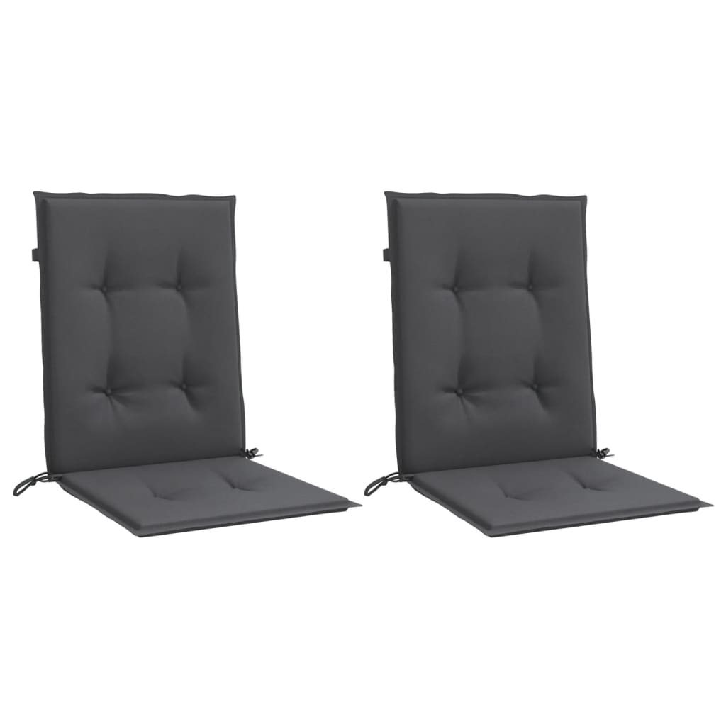 Niedriglehner-Auflagen 2 Stk Melange Anthrazit 100x50x7cm Stoff