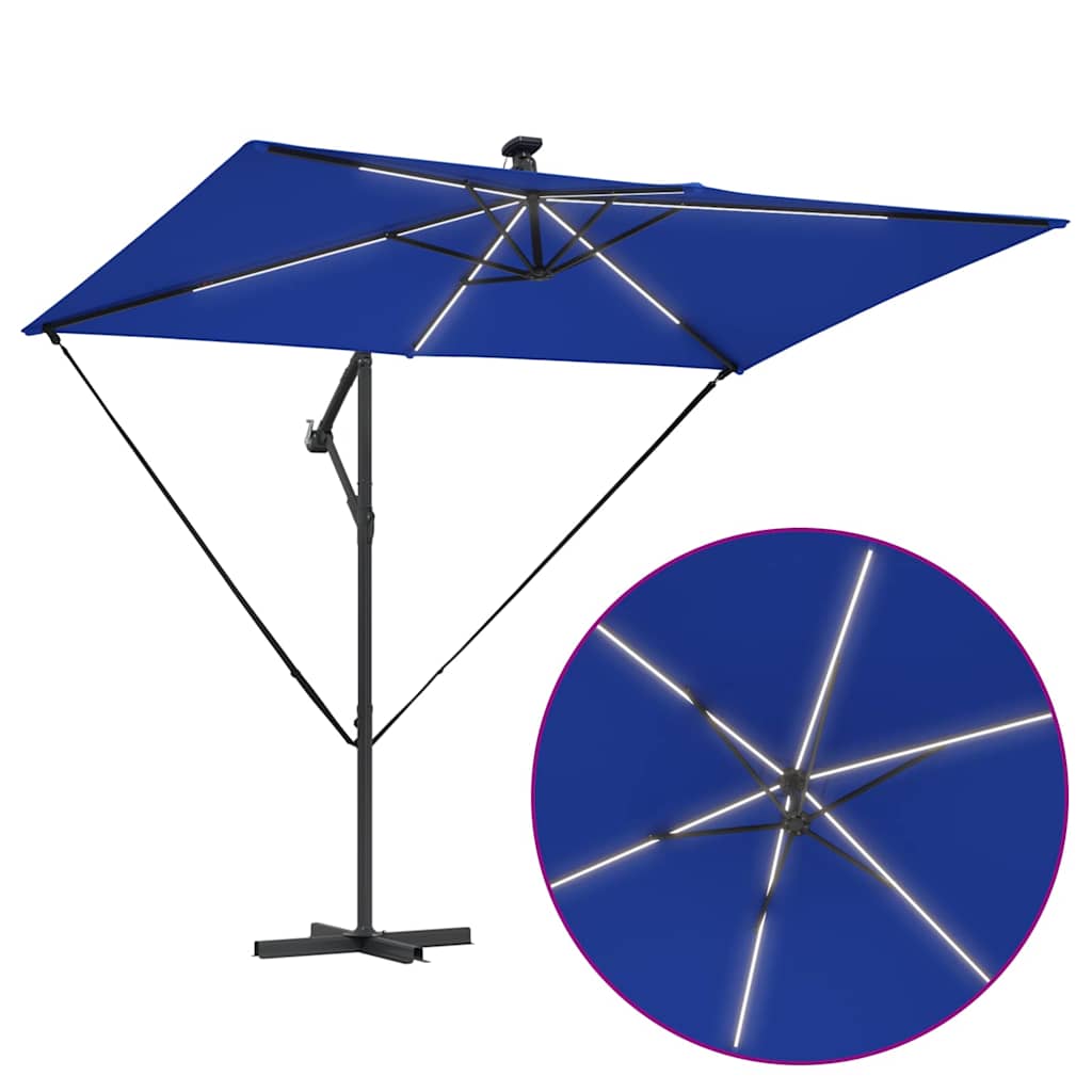 Sonnenschirm Sand 294 x 200 x 270 cm Polyester und Aluminium