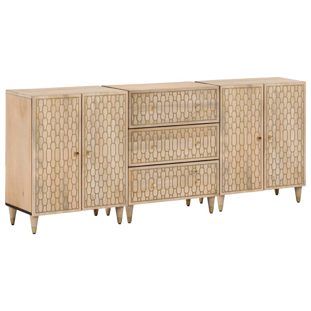 Beistellschränke 3 Stk. 60x33x75 cm Massivholz Mango