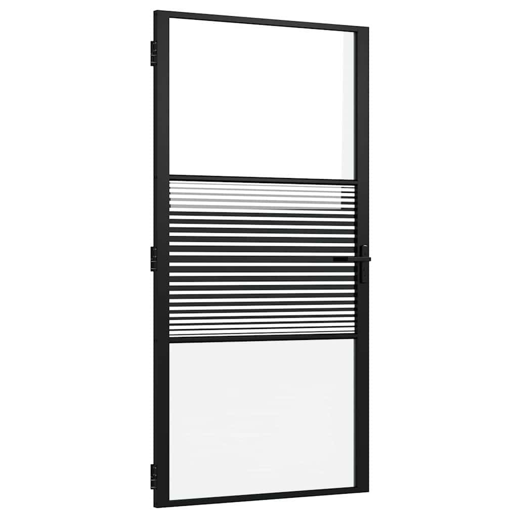 Innentür ESG Glas und Aluminium 76x201,5 cm Schwarz