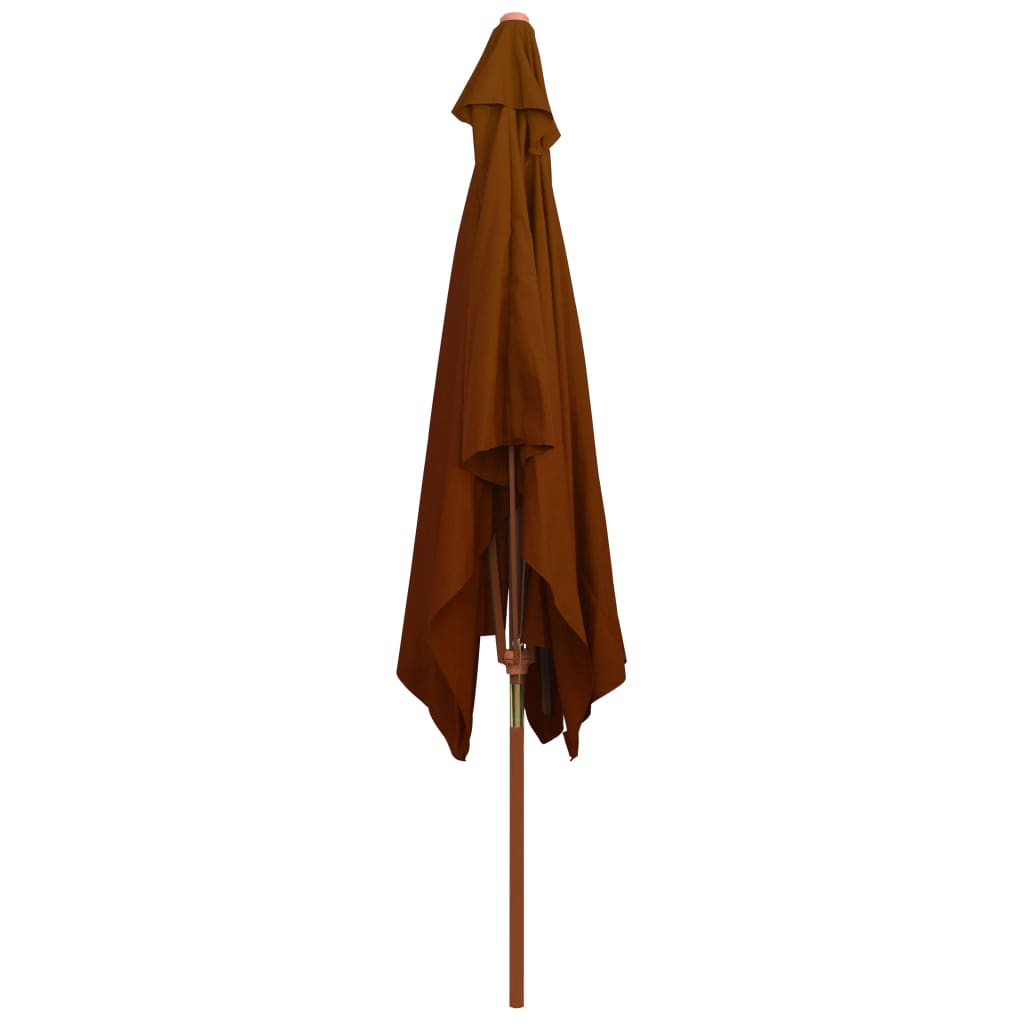 Sonnenschirm mit Holz-Mast 200x300 cm Schwarz